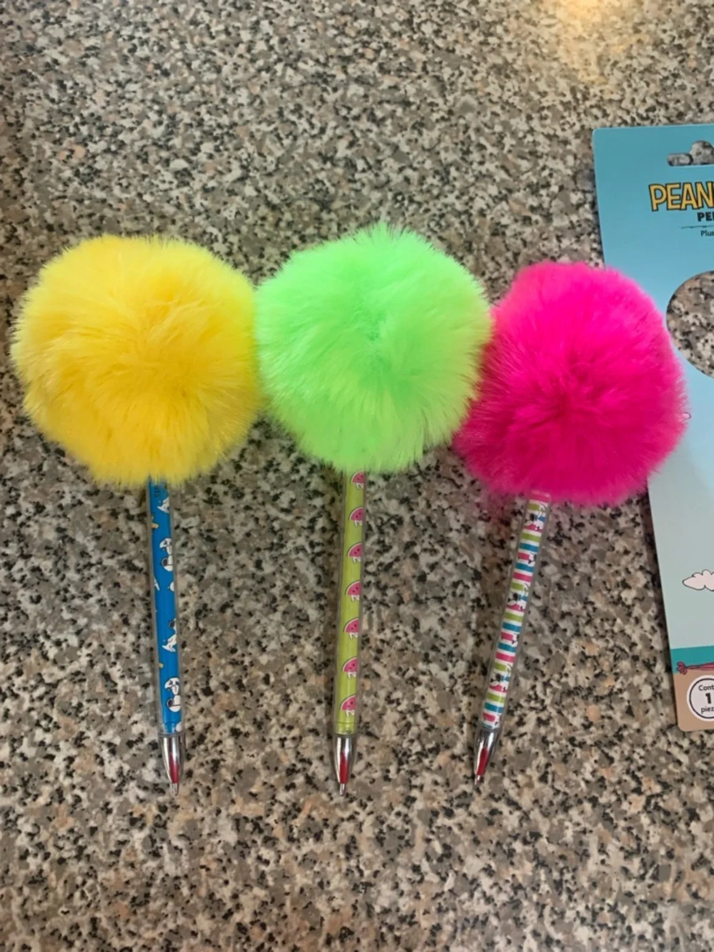 Peanuts Pom-Pom Pen Your Choice: Yellow, Green or Hot Pink
